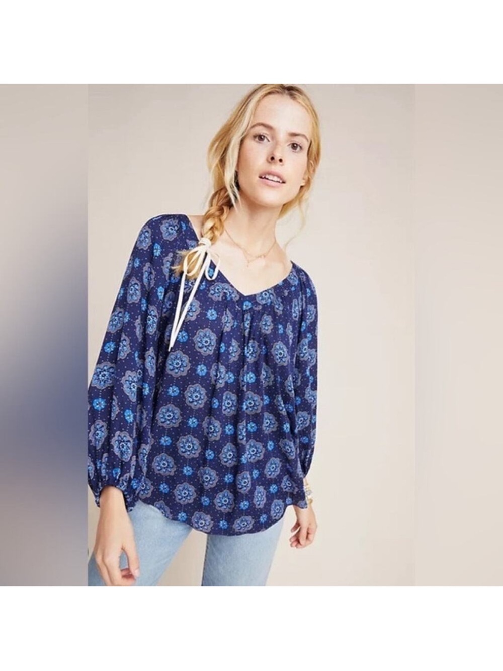 NWT Anthropologie Maeve Peasant Style Blouse. Size 4 - Picture 1 of 11